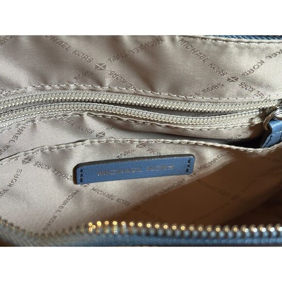 Michael Kors Ellis Small Convertible Leather Shoulder Bag, Denim Blue NWT - Picture 2 of 9